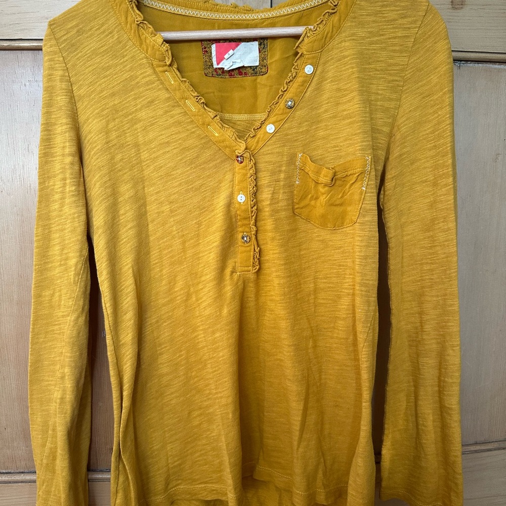Anthropologie Mustard Long Sleeve Tee